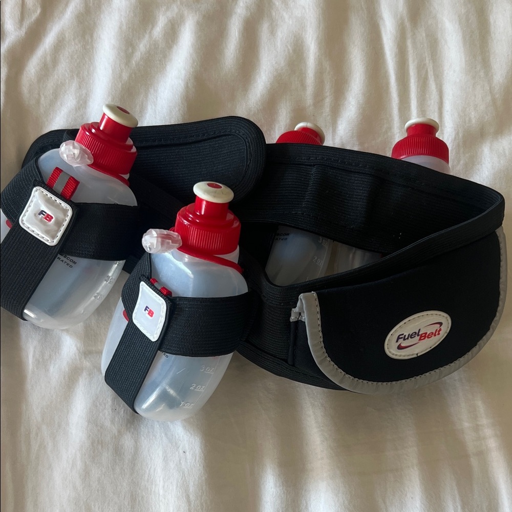 FuelBelt Black Hydration Belt with Red Accents